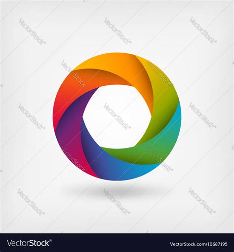 Rainbow Color Circle Logo Template Royalty Free Vector Image