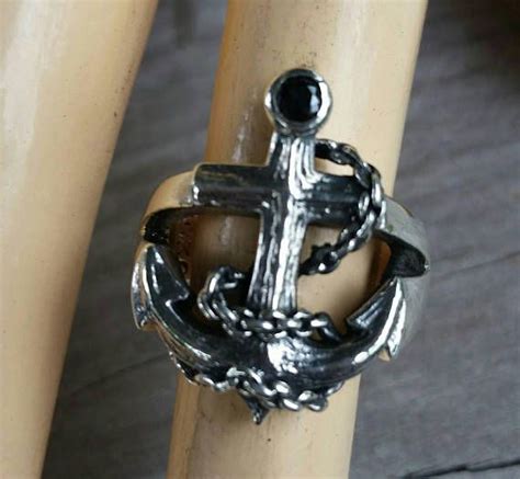 Large Anchor Ring Sterling Silver Etsy Australia Sterling Silver