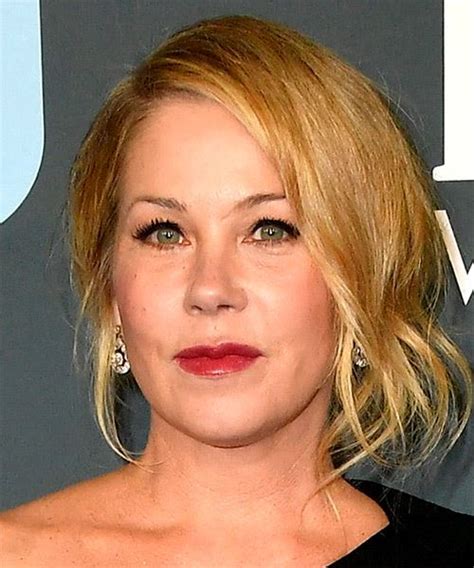 Christina Applegate Medium Straight Blonde Updo Hairstyle With Side Swept Bangs
