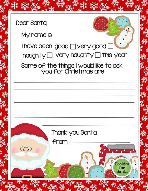Letter To Santa Free Printable Download Santa Letter