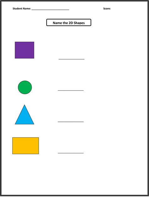 Identifying Shapes Worksheets