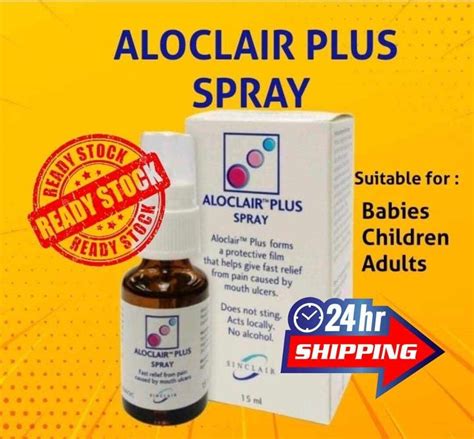 Aloclair Plus Spray Relief Mouth Ulcers Sore Throat Baby And Adult