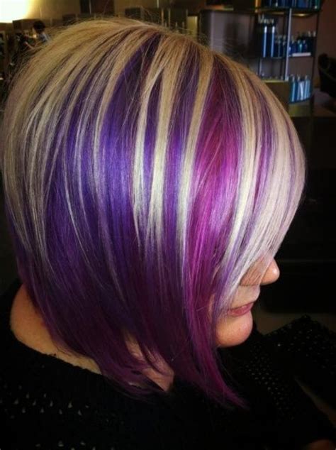 Contemplation of this color is pleasant to a. Bold hair! Purple and blonde. Short hair rocks! # ...