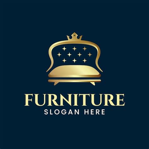Free Vector Elegant Furniture Logo With Golden Couch