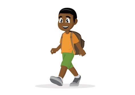 Premium Vector Cartoon Boy Walking
