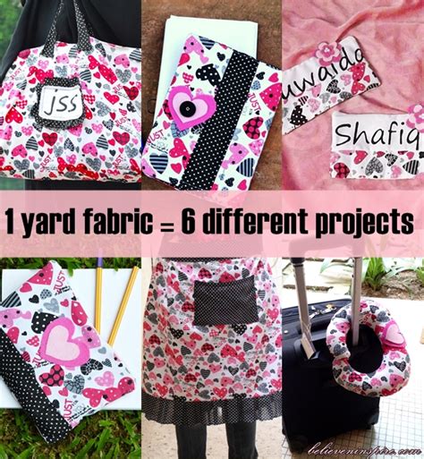 1 Yard Fabric 6 Different Projects Sew Some Stuff