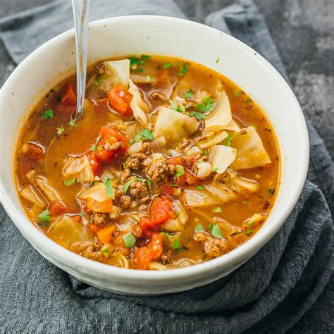 Unstuffed Cabbage Roll Soup Low Carb Savory Tooth