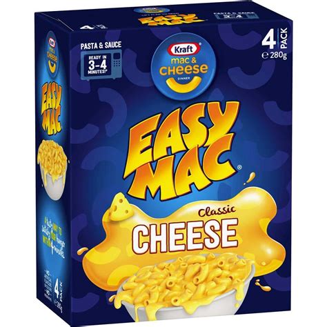 2 1/2 cups whole milk. Buy Kraft Easy Mac Classic Cheese & Macaroni 4 pack Online | Worldwide Delivery | Australian ...