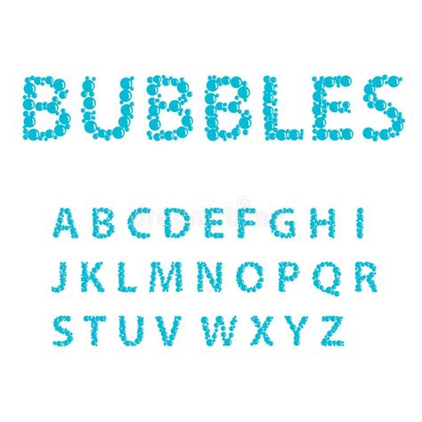Letras Del Alfabeto Que Consisten En Burbujas Azules Ilustración Del