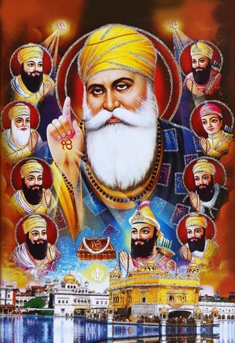 Guru Nanak Dev Ji With Govind Singh And All Ten Sikh Gurus No 1 Wall