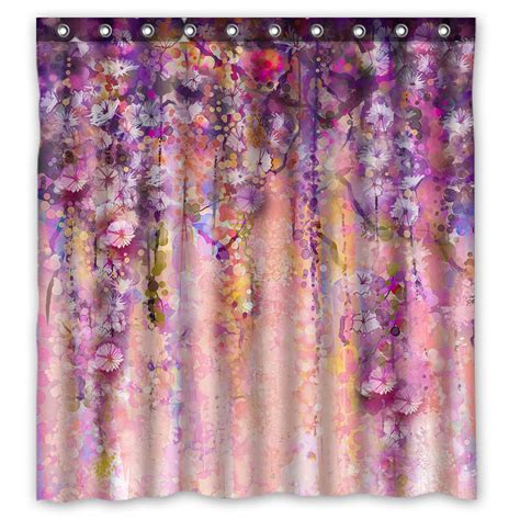 Ykcg Spring Floral Purple Wisteria Flowers Tree Waterproof Fabric