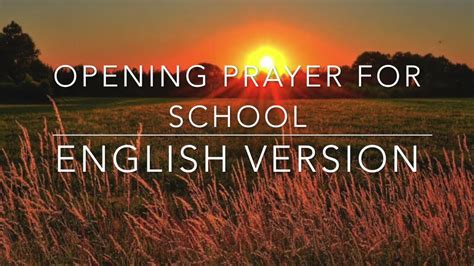 Short Opening Prayer For Class English Version For Filipino