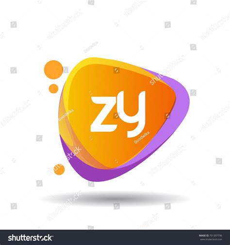 Letter Zy Logo Triangle Splash Colorful Stock Vector Royalty Free