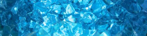 Bright Blue Crystals Made Of Glass Look Like Gems Close Up In The Blur