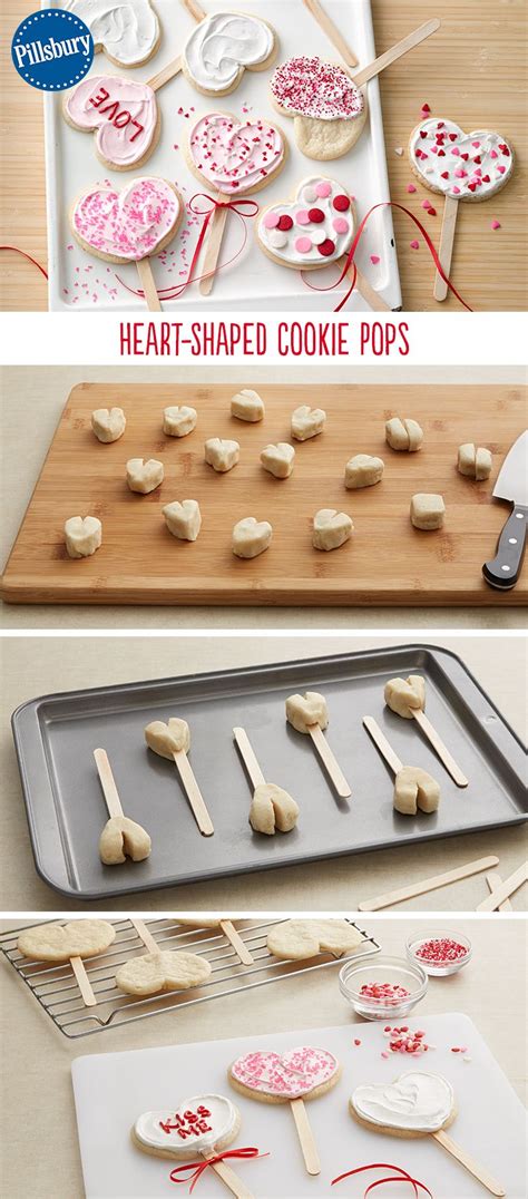 More valentine's day cookie recipes. These adorable Valentine hearts-on-a-stick are made easy ...
