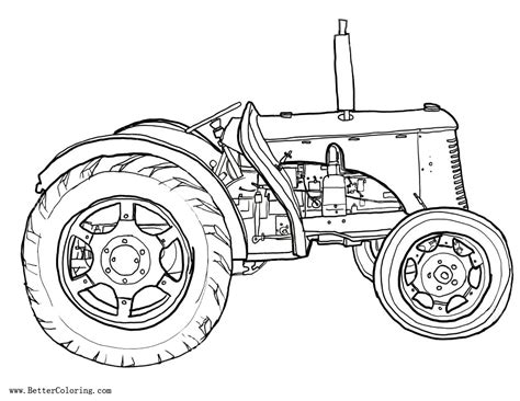 Tractor Coloring Pages Line Drawing Free Printable Coloring Pages