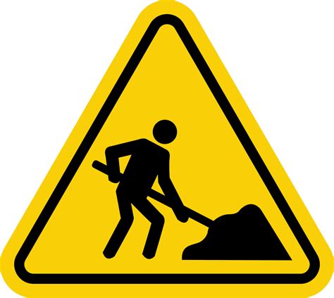 Road Works Sign Attention Road Works Are Underway Warning Sign