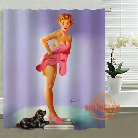 Hot Pin Up Girl Personalized Shower Curtain Custom Waterproof Bath Curtain Fashion Bath Decor