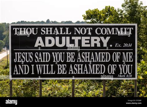 Thou Shall Not Commit Adultery Road Sign In Kentucky Stock Photo Alamy