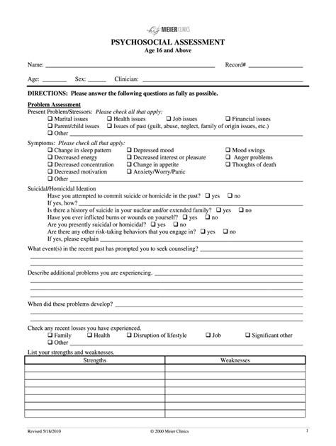 Psychosocial Assessment Example Fill Out And Sign Online Dochub