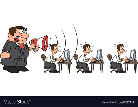 Boss Yelling At Workers Royalty Free Vector Image