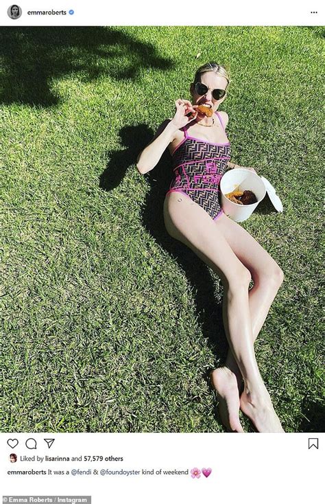 Emma Roberts Chows Down On Fried Chicken While Showing Off Sizzling Summer Body In Fendi