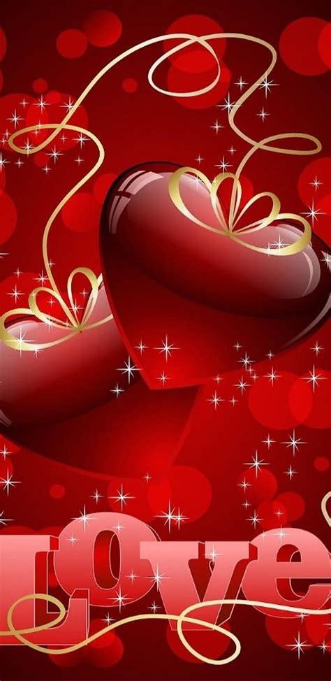 Lovinghearts Bonito Gold Heart Corazones Love Red Hd Phone