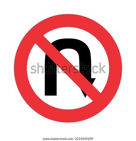 Prohibitory Road Sign No U Turn Stock Vector Royalty Free 2223649209