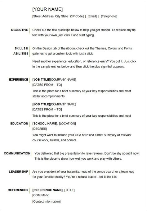 Check out the following effective resume examples to get a better sense of what a good resume looks like. Microsoft Word Resume Template - 57+ Free Samples ...