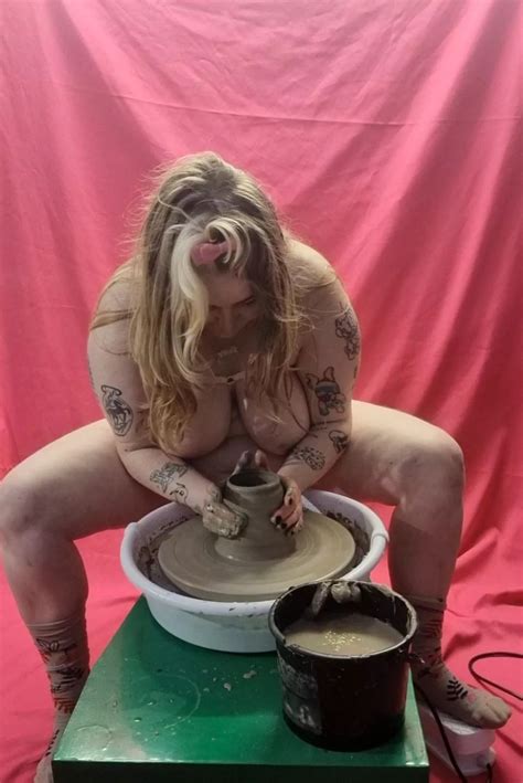 Topless On The Pottery Wheel Muddy And Messy Nudes WetAndMessy