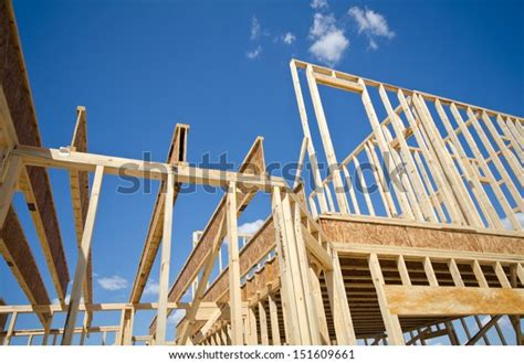New Residential Construction Home Framing Against Stock Photo Edit Now