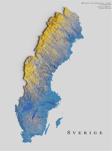 sweden topography map wondering maps