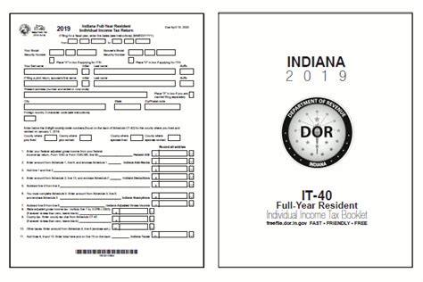 Indiana Tax Forms 2019 Printable State In Form It 40 And In Form It