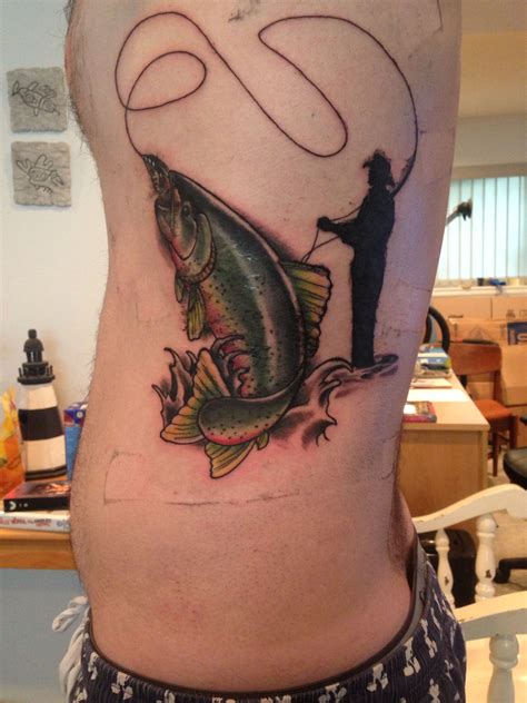 His New Rainbow Trout Tattoo Trout Tattoo Fish Tattoos Cool Tattoos