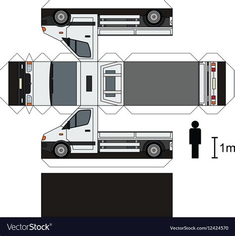 Paper Model Of A Small Truck Royalty Free Vector Image