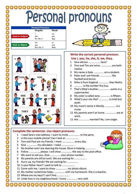 Worksheets For Pronouns