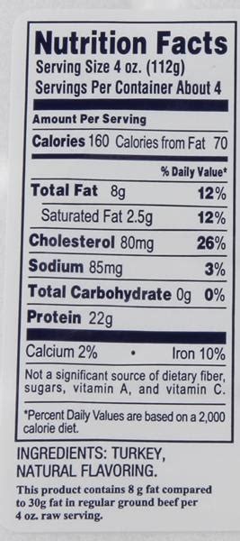 32 Nutrition Label For Turkey Labels Database 2020