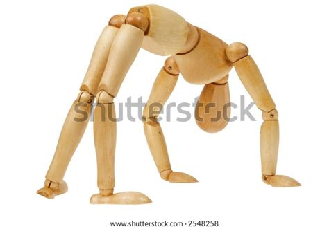 Wooden Person Bending Over Backwards Accommodate Stock Photo 2548258