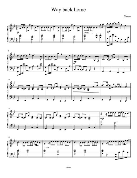 Index de chords & tabs > hugh grant > way back into love chords. Way Back Home (Shaun) Sheet music for Piano | Download ...