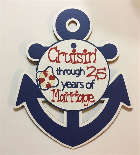 Large 10 Cruise Anniversary Anchor With Magnet Option Etsy Disney