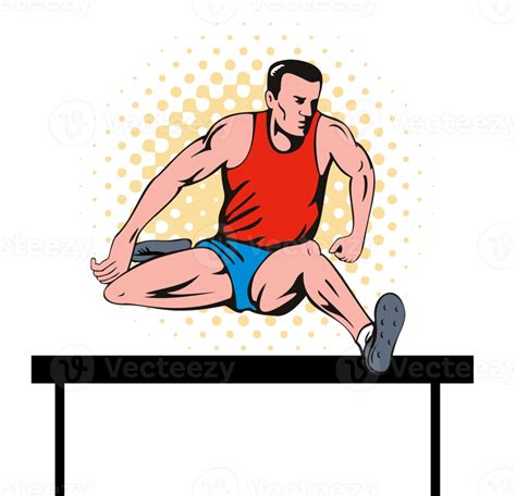 Track And Field Athlete Jumping Hurdle 13761378 Png