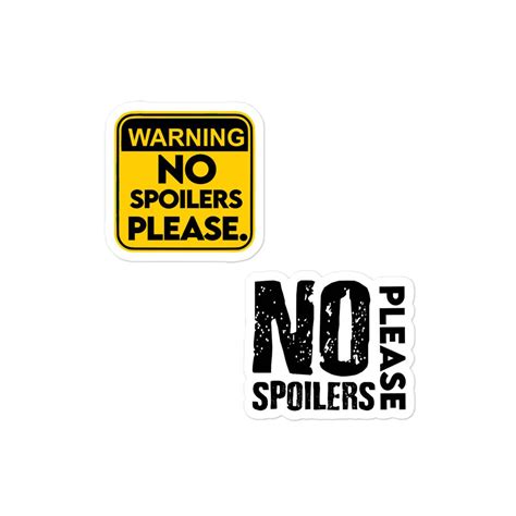 Please No Spoilers Sticker 2 In One Sticker Pack Please No Etsy