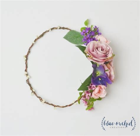 Silk Flower Crown Wedding Flower Crown Purple Flower