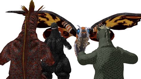 Godzilla And Mothra Vs Titanosaurus And Gabara By Asylusgoji91 On