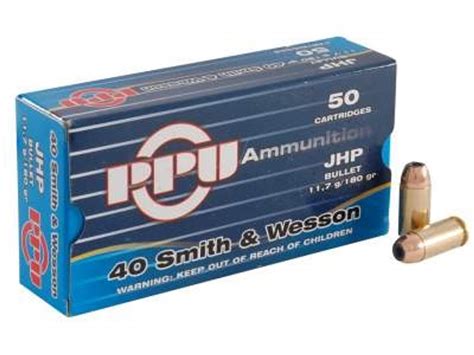 Prvi Ppu 40 Smith And Wesson Ammunition Ppr401 180 Grain Jacketed