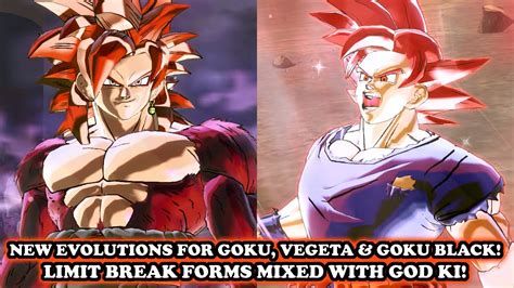 New Evolutions Goku Vegeta And Goku Black Limit Break God Forms Dragon