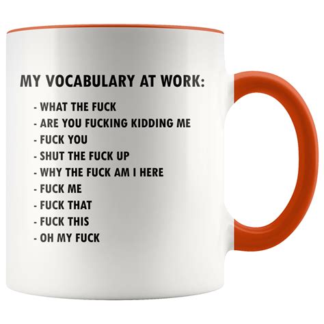 My Vocabulary At Work Mug Funny Mugs Friend Ts Etsy