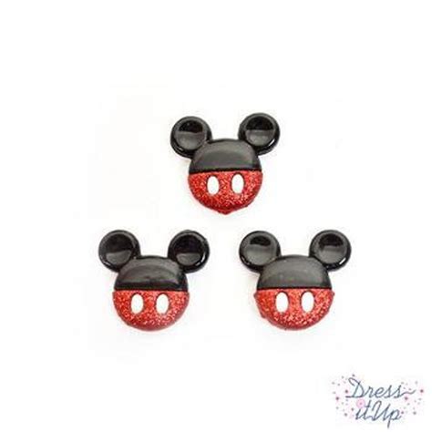 Disney Glitter Mickey Mouse Ears Buttons Shank Back Mickey And Etsy