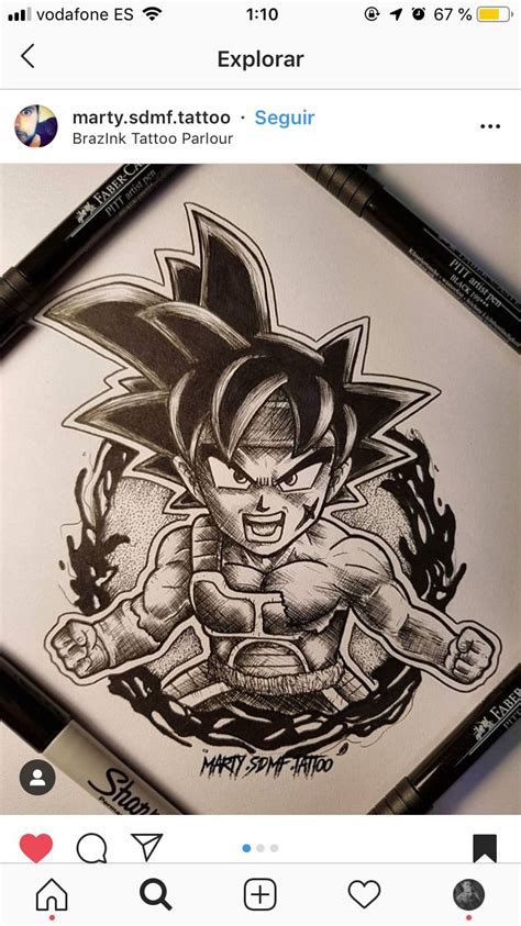 The biggest gallery of dragon ball z tattoos and sleeves, with a great character selection from goku to shenron and even the dragon balls themselves. Dragon ball z tattoo design (con imágenes) | Dibujos ...