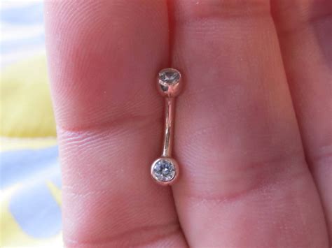 Kt Solid Rose Gold Genitalclit Hood Piercing Double Clear Etsy